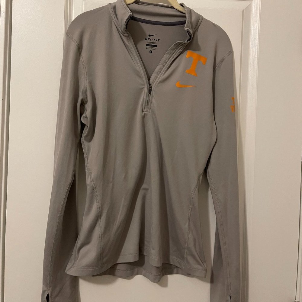 Nike Quarter Zip University of Tennessee Jacket Size Small Grey/Orange